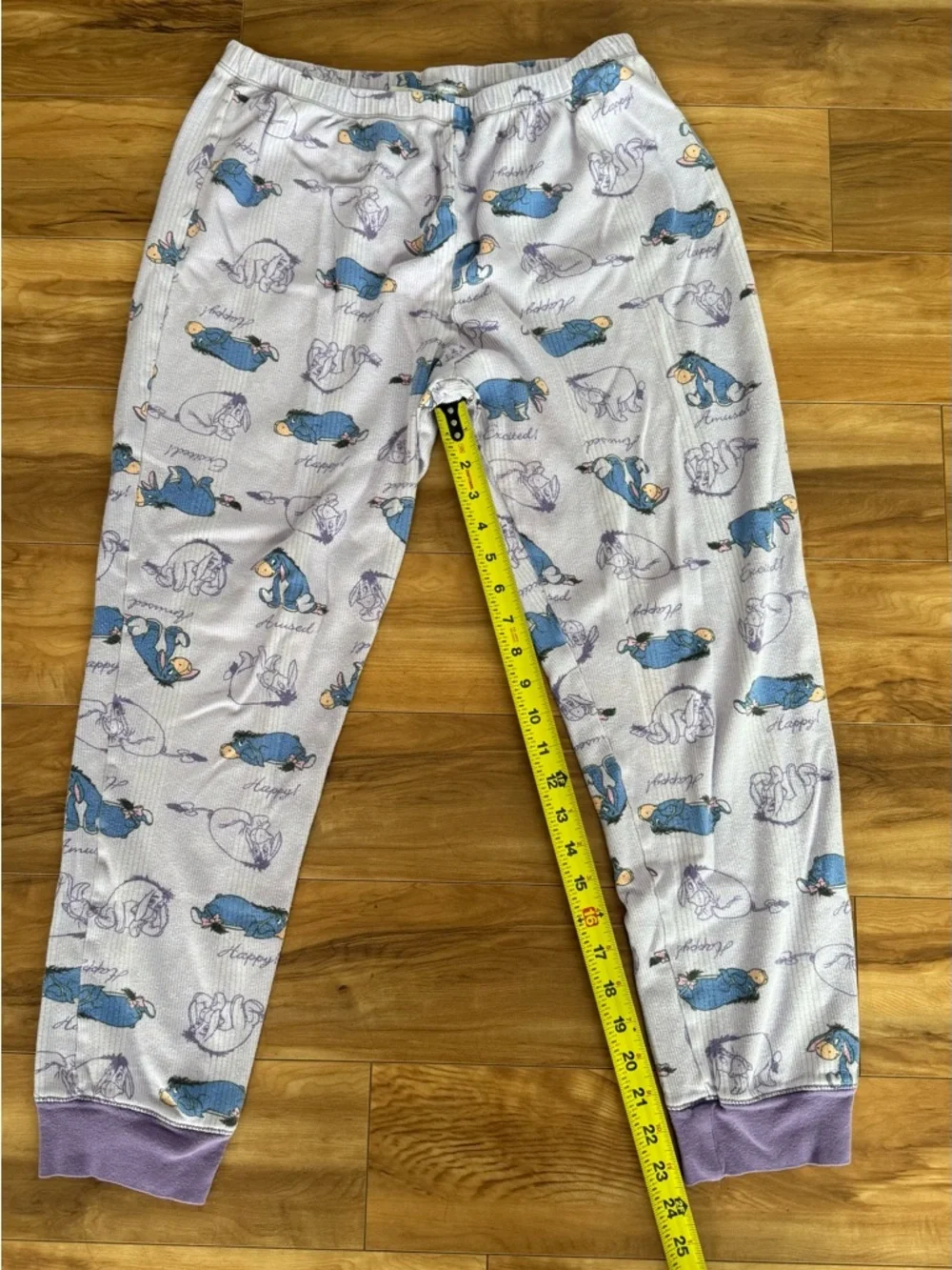 Disney Lavender Eeyore Women's Pajama Pants with Blue Character Print - Picture 2 of 7